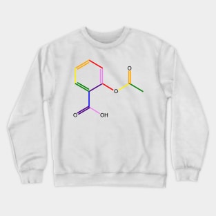 Aspirin Molecule Rainbow Chemistry Crewneck Sweatshirt